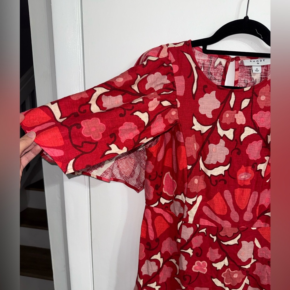 RHODE x Target Zinnia Floral Bell Sleeve Midi Dress Size 10 - Picture 8 of 11
